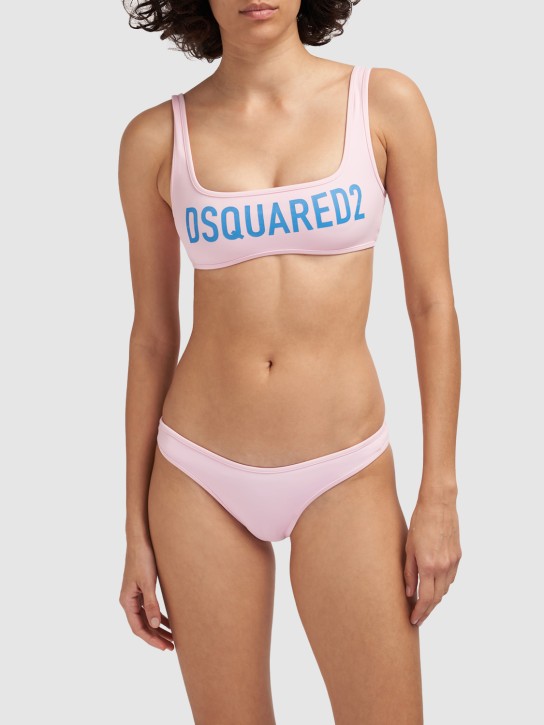 Dsquared2: Logo printed bikini bottoms - Pink - women_1 | Luisa Via Roma