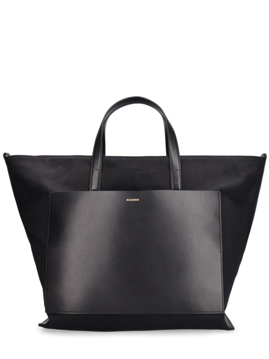 Jil Sander: Medium Wander Square tote bag - Black - women_0 | Luisa Via Roma