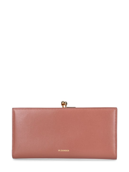 Jil Sander: Medium Goji leather purse wallet - Cherrywood - women_0 | Luisa Via Roma
