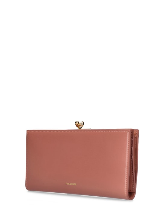 Jil Sander: Medium Goji leather purse wallet - Cherrywood - women_1 | Luisa Via Roma