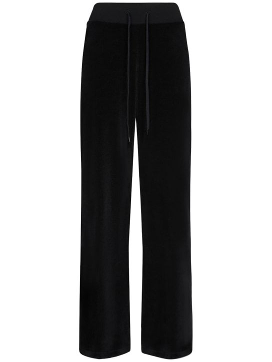 Balenciaga: Pantalon en velours de coton taille basse - Noir - women_0 | Luisa Via Roma