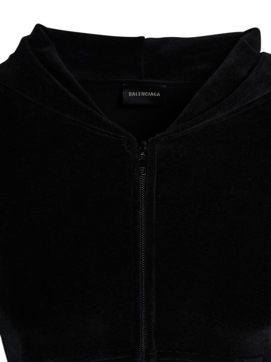 Balenciaga: Cotton zip hoodie - Black - men_1 | Luisa Via Roma