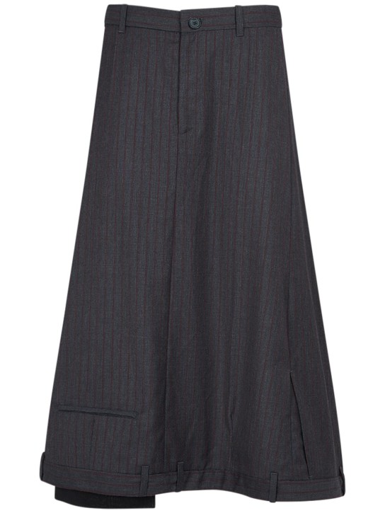 Balenciaga: Wool A-line skirt - Gri - women_0 | Luisa Via Roma