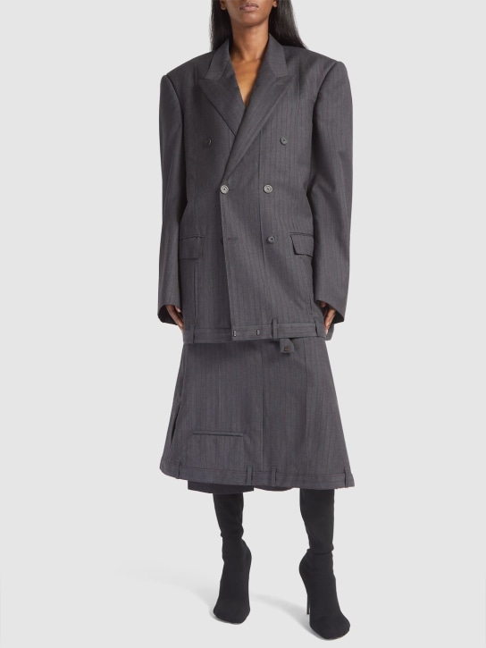 Balenciaga: Tailored wool blazer - Grey - women_1 | Luisa Via Roma
