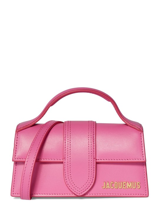Jacquemus: Le Bambino smooth leather bag - Neon Pink - women_0 | Luisa Via Roma