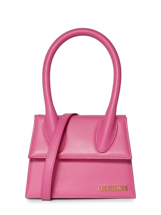 Jacquemus: Le Chiquito smooth leatherbag - Neon Pink - women_0 | Luisa Via Roma