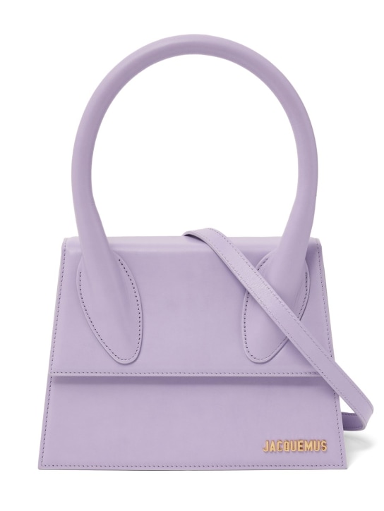 Jacquemus: Le Grand Chiquito leather top handle bag - Lilac - women_0 | Luisa Via Roma