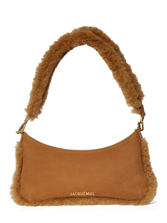 Jacquemus: Le Bisou Doux leather shoulder bag - Camel - women_0 | Luisa Via Roma