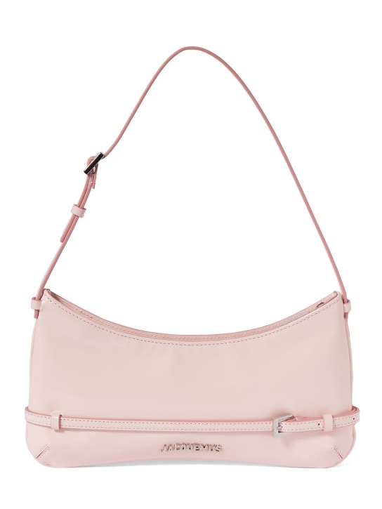 Jacquemus: Le Bisou ceinture leather shoulder bag - Light Pink - women_0 | Luisa Via Roma