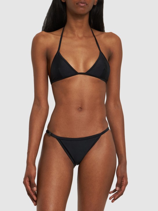 Gucci: Bikini de jersey brillante - Negro - women_1 | Luisa Via Roma
