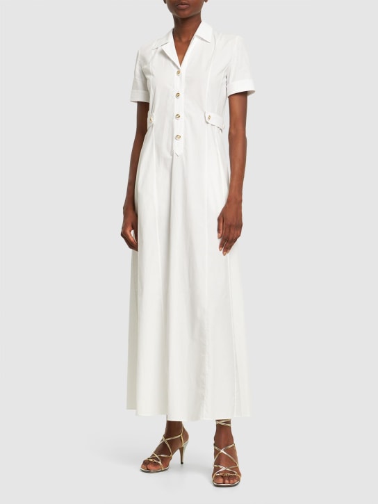 Gucci: Robe en popeline de coton - Blanc - women_1 | Luisa Via Roma