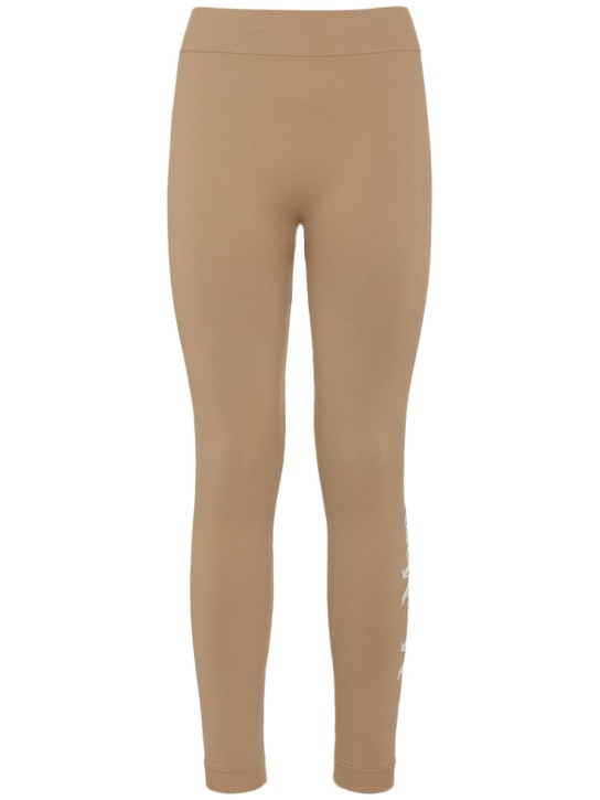 'S Max Mara: Basilea logo jacquard leggings - Camel - women_0 | Luisa Via Roma