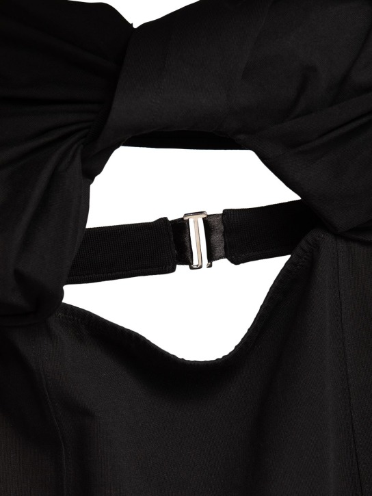 Jacquemus: La Robe Tshirt Bahia棉质迷你连衣裙 - 黑色 - women_5 | Luisa Via Roma