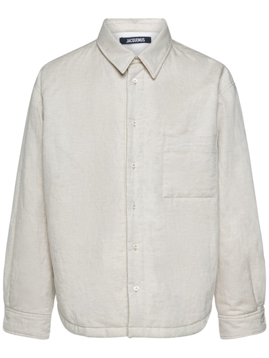 Jacquemus: La Chemise Boulanger cotton shirt - Light Beige - men_0 | Luisa Via Roma