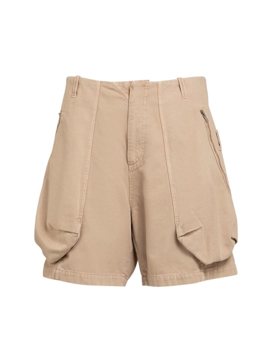 Jacquemus: Le Short Cargo Croissant cotton shorts - Light Beige - men_0 | Luisa Via Roma