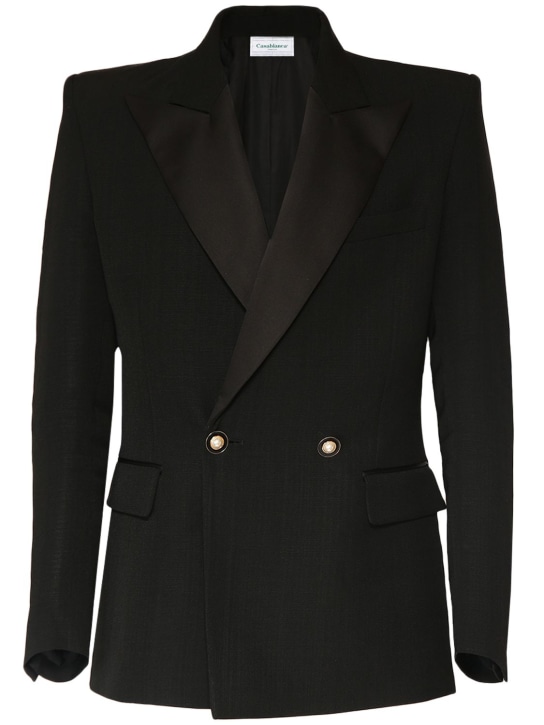 Casablanca: Viscose & silk tuxedo jacket - men_0 | Luisa Via Roma