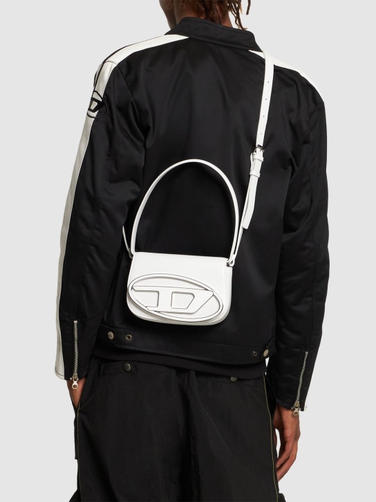 Diesel: 1DR leather shoulder bag - White - men_1 | Luisa Via Roma