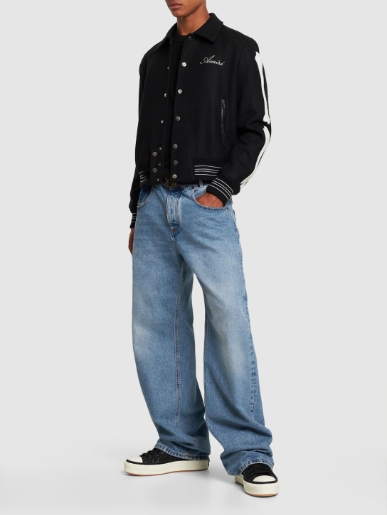 Amiri: Bones varsity wool jacket - men_1 | Luisa Via Roma