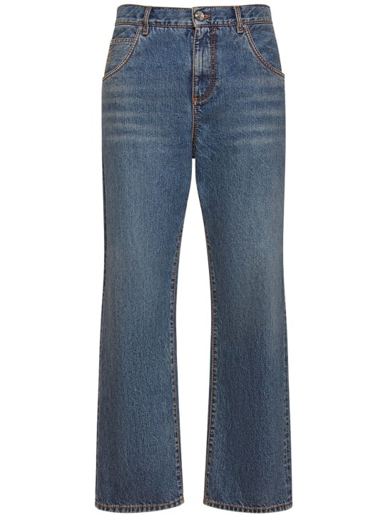 Etro: Jeans relaxed fit in denim di cotone - Blu - men_0 | Luisa Via Roma