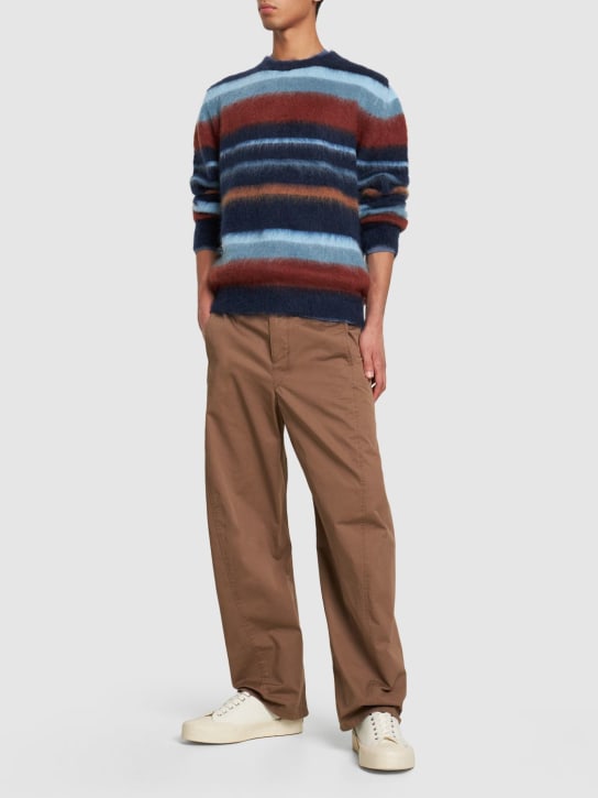 Etro: Striped mohair knit crewneck sweater - men_1 | Luisa Via Roma