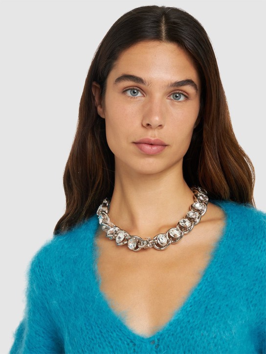 Marni: Halskette mit Kristallsteinen - Silber/Kristall - women_1 | Luisa Via Roma