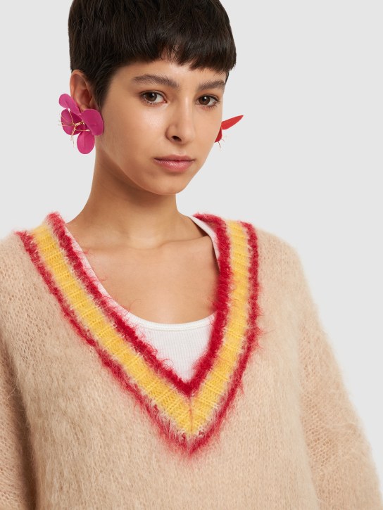 Marni: Fabric flower stud earrings - women_1 | Luisa Via Roma