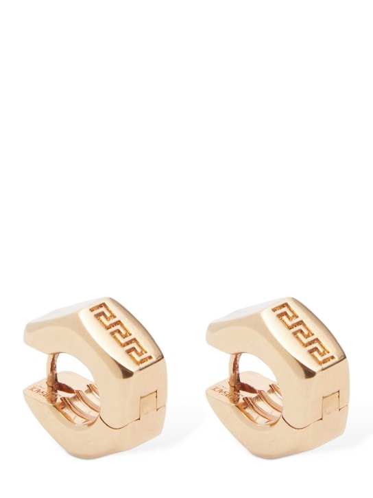 Versace: Greek motif Bulk hoop earrings - Gold - women_0 | Luisa Via Roma