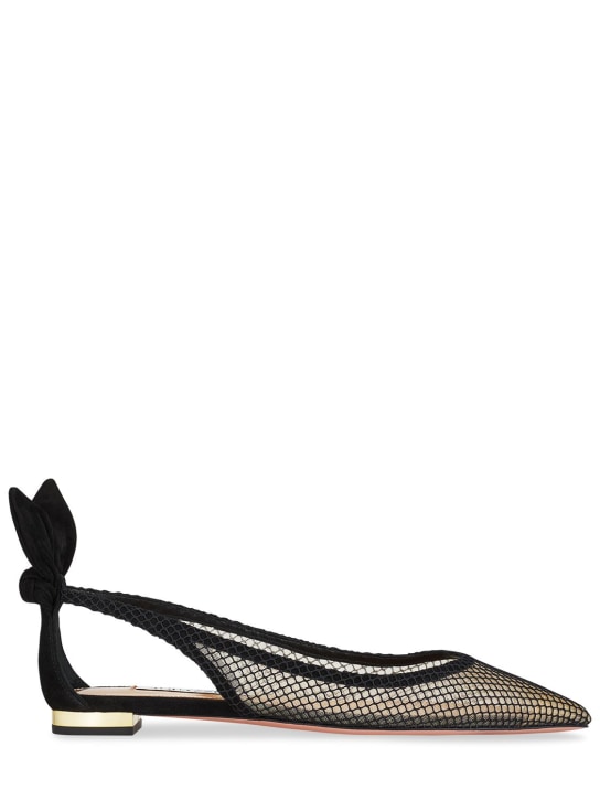 Aquazzura: Chaussures plates en mesh Bow Tie 10 mm - women_0 | Luisa Via Roma