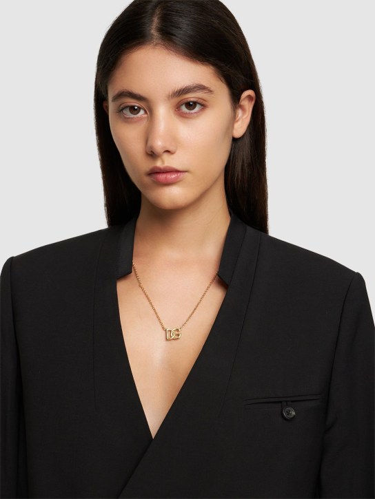 Dolce&Gabbana: Collana con charm logo - Oro - women_1 | Luisa Via Roma