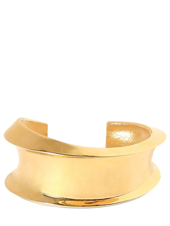 Saint Laurent: Brass cuff bracelet - Gold - women_0 | Luisa Via Roma