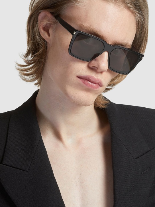 Saint Laurent: Gafas de sol SL 610 de acetato reciclado - Negro - men_1 | Luisa Via Roma