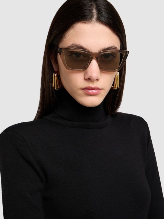 Saint Laurent: SL 276 Mica recycled acetate sunglasses - Brown/Grey - women_1 | Luisa Via Roma