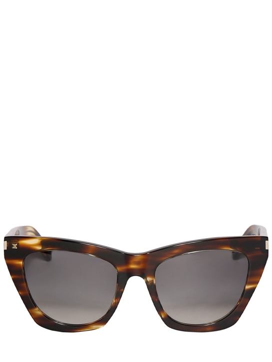 Saint Laurent: SL 214 Kate recycled acetate sunglasses - Havana/Grey - women_0 | Luisa Via Roma
