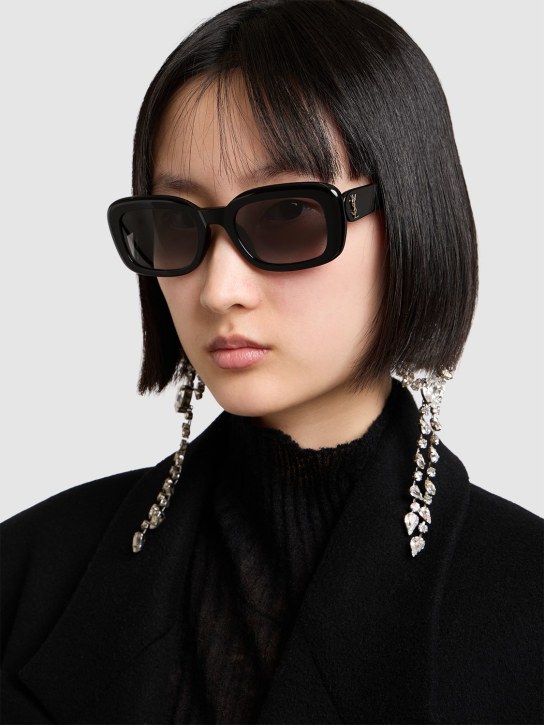 Saint Laurent: Gafas de sol SL M130 de acetato reciclado - Black/Gold/Grey - women_1 | Luisa Via Roma