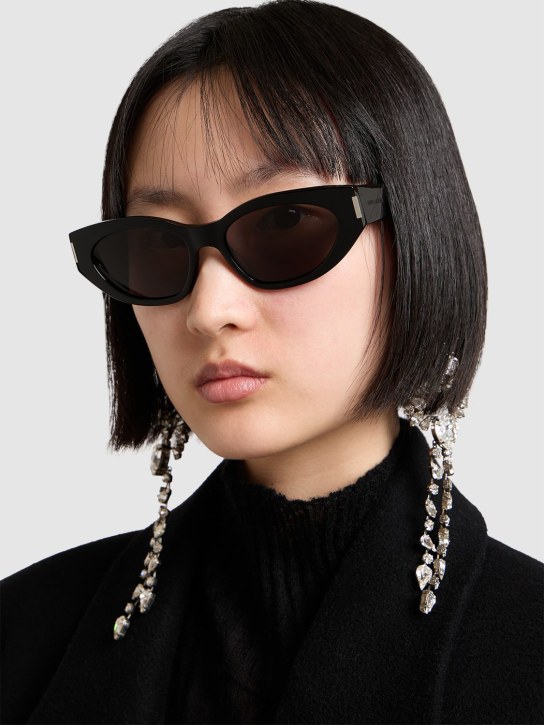 Saint Laurent: SL 638 recycled acetate sunglasses - Black - women_1 | Luisa Via Roma