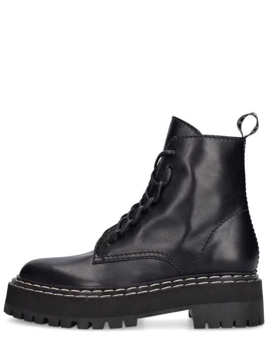 Proenza Schouler: 30mm Lug Sole leather combat boots - Black - women_0 | Luisa Via Roma