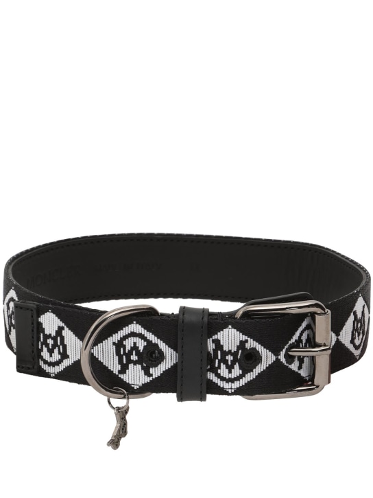 Moncler Genius: Moncler X Poldo monogram dog collar - Siyah/Beyaz - women_0 | Luisa Via Roma