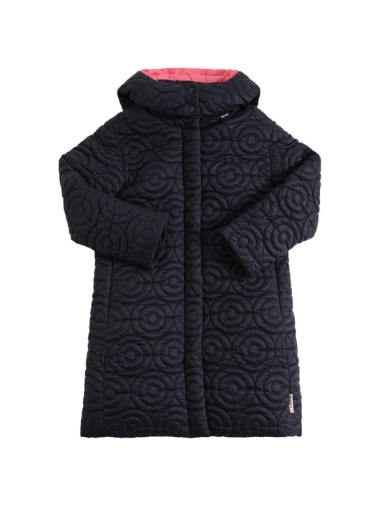 Marni Junior: Quilted nylon puffer coat - Lacivert - kids-girls_0 | Luisa Via Roma