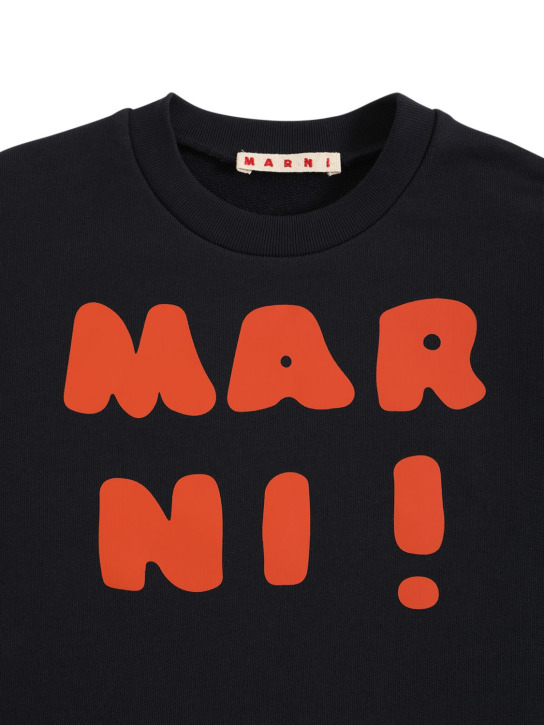 Marni Junior: Logo print cotton sweatshirt - kids-girls_1 | Luisa Via Roma