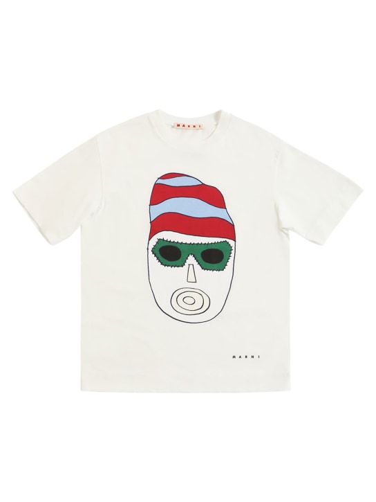 Marni Junior: Printed cotton jersey s/s t-shirt - kids-boys_0 | Luisa Via Roma