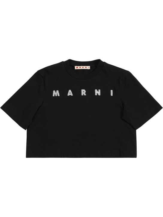 コットンジャージークロップドtシャツ - Marni Junior - ガールズ