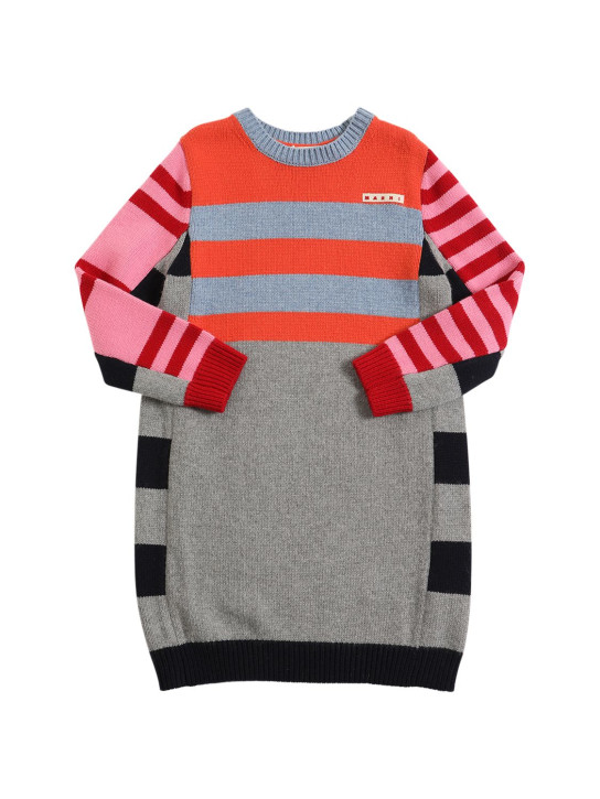 Marni Junior: Color block viscose blend knit dress - Renkli - kids-girls_0 | Luisa Via Roma
