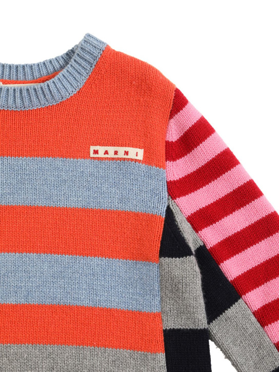 Marni Junior: Color block viscose blend knit dress - Renkli - kids-girls_1 | Luisa Via Roma