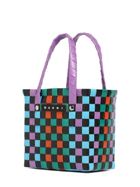 Marni Junior: Color block woven basket bag w/ logo - Renkli - kids-girls_1 | Luisa Via Roma