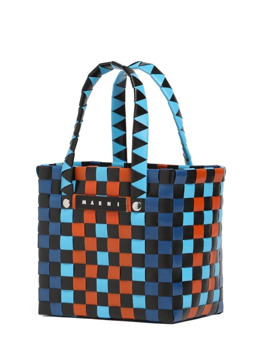 Marni Junior: Color block woven basket bag w/ logo - Multicolor - kids-girls_1 | Luisa Via Roma