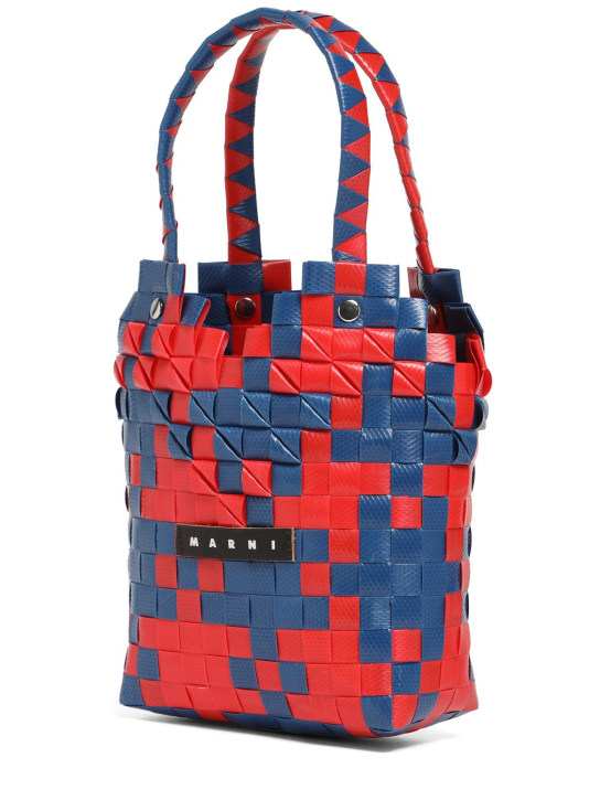 Marni Junior: Heart top check woven handbag w/ logo - Multicolor - kids-girls_1 | Luisa Via Roma