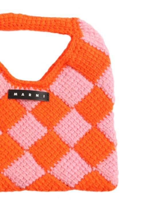 Marni Junior: Color block woven tote bag w/ logo - Orange/Pink - kids-girls_1 | Luisa Via Roma