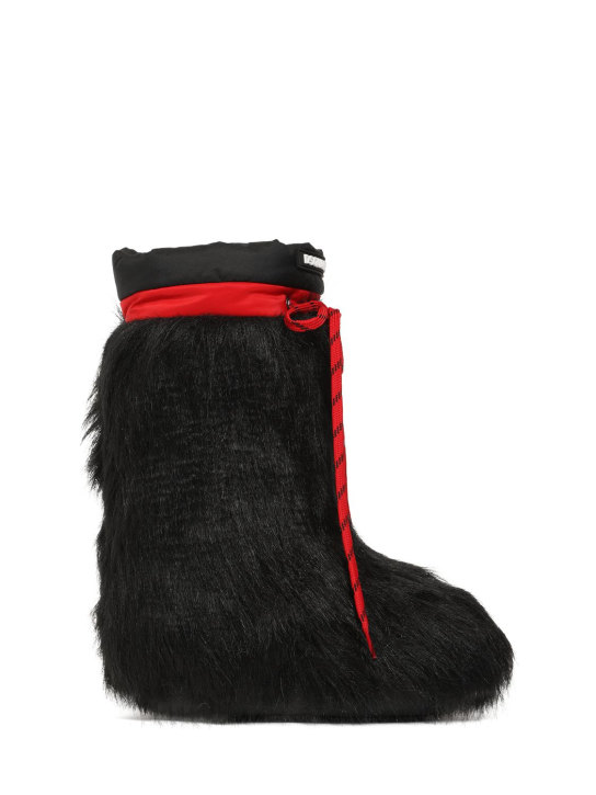 Dsquared2: Faux fur snow boots - Black - kids-boys_0 | Luisa Via Roma