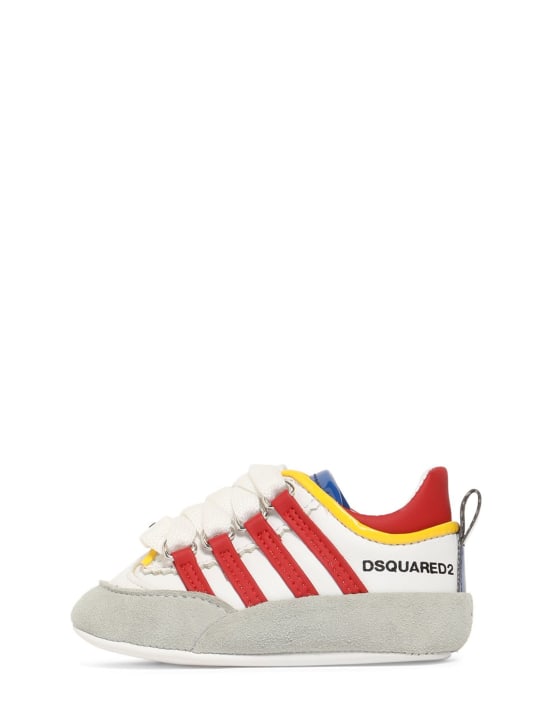 Dsquared2: Color block leather pre-walker shoes - kids-girls_0 | Luisa Via Roma