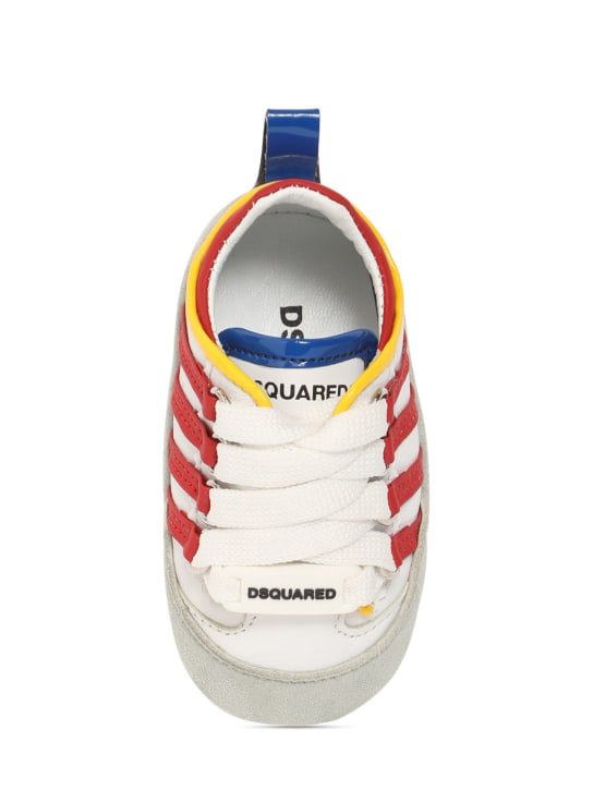 Dsquared2: Color block leather pre-walker shoes - kids-girls_1 | Luisa Via Roma